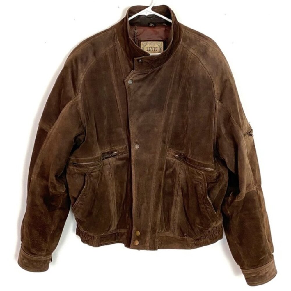 Levi’s Genuine Suede Leather Bomber Jacket Mens XL Style # 9718